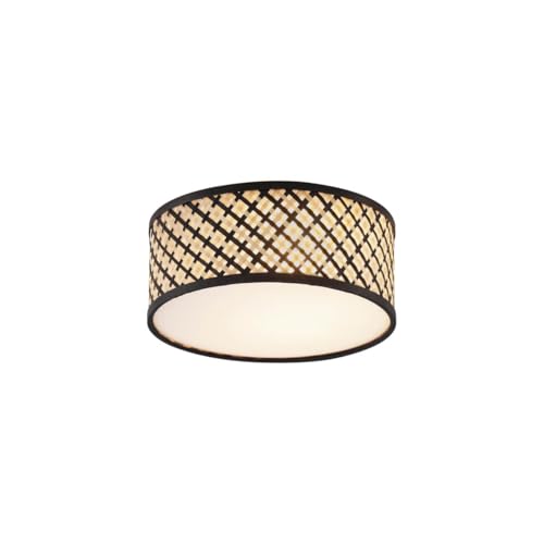 Qazqa - Orientalisch Orientalische Rattan Deckenleuchte I Deckenlampe I Lampe I Leuchte mit Schwarz 30cm - Tremmo I Wohnzimmer I Schlafzimmer - Bamboo Rund - LED geeignet E27 Qazqa - Orientalisch Orientalische Rattan Deckenleuchte I Deckenlampe I Lampe I Leuchte mit Schwarz 30cm - Tremmo I Wohnzimmer I Schlafzimmer - Bamboo Rund - LED geeignet E27 von Qazqa