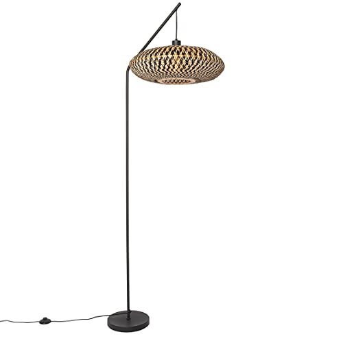 Qazqa - Orientalisch Orientalische Stehlampe schwarzer Bambus - Ostrava I Wohnzimmer I Schlafzimmer - Bamboo Länglich - LED geeignet E27 Qazqa - Orientalisch Orientalische Stehlampe schwarzer Bambus - Ostrava I Wohnzimmer I Schlafzimmer - Bamboo Länglich - LED geeignet E27 von Qazqa