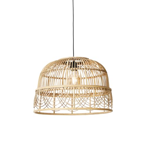 Qazqa - Orientalisch Smarte Hängelampe I Pendellampe I Pendelleuchte Rattan 49 cm inkl. WiFi G95 - Michelle Dimmer I Dimmbar I Wohnzimmer I Schlafzimmer - Länglich - LED geeignet E27 von Qazqa