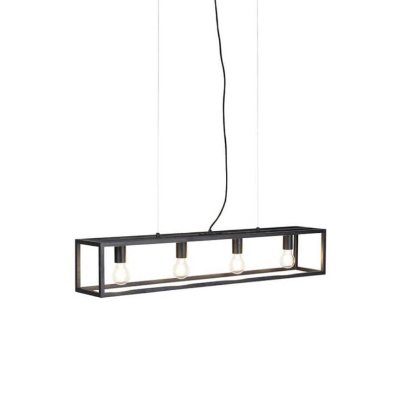 Qazqa Pendelleuchte Cage, LED wechselbar, E27, Schwarz, Industrie, Stahl, 4-flammig Qazqa Pendelleuchte Cage, LED wechselbar, E27, Schwarz, Industrie, Stahl, 4-flammig von Qazqa