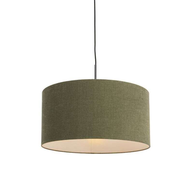 Qazqa Pendelleuchte Combi, ohne Leuchtmittel, E27, Grün, Modern, Textil, 1-flammig von Qazqa