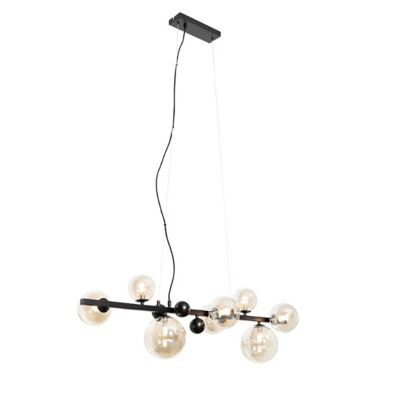 Qazqa Pendelleuchte David, ohne Leuchtmittel, G9, Schwarz, Art Deco, Stahl, 8-flammig Qazqa Pendelleuchte David, ohne Leuchtmittel, G9, Schwarz, Art Deco, Stahl, 8-flammig von Qazqa