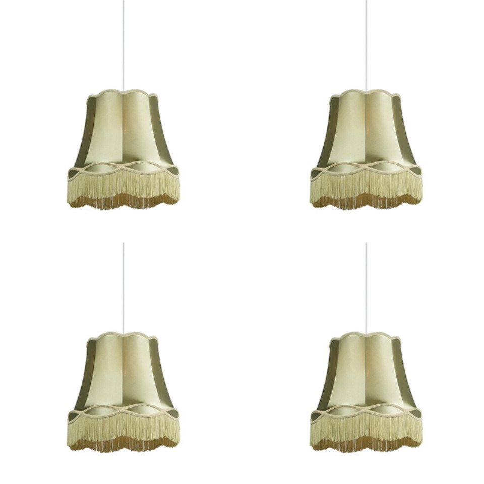 Qazqa Pendelleuchte Granny, ohne Leuchtmittel, E27, Grün, Retro, Textil, 4-flammig von Qazqa