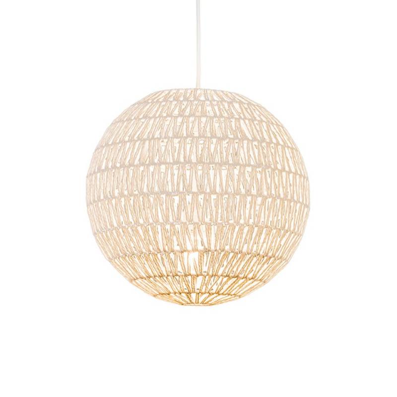 Qazqa Pendelleuchte Lina, ohne Leuchtmittel, E27, Weiß, Design, Seil, 1-flammig von Qazqa