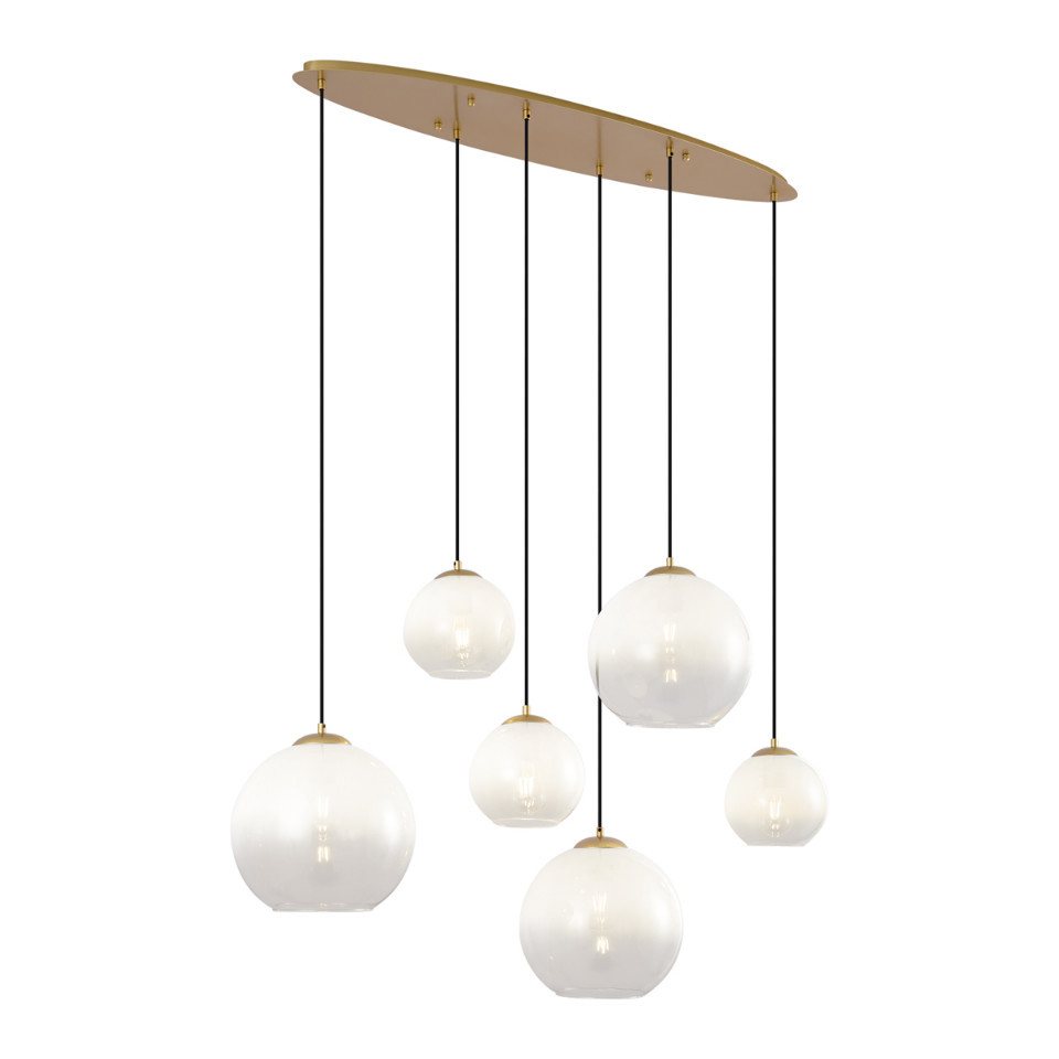 Qazqa Pendelleuchte Misty, ohne Leuchtmittel, E27, Gold/Messing, Hotel chic, Stahl, 6-flammig von Qazqa