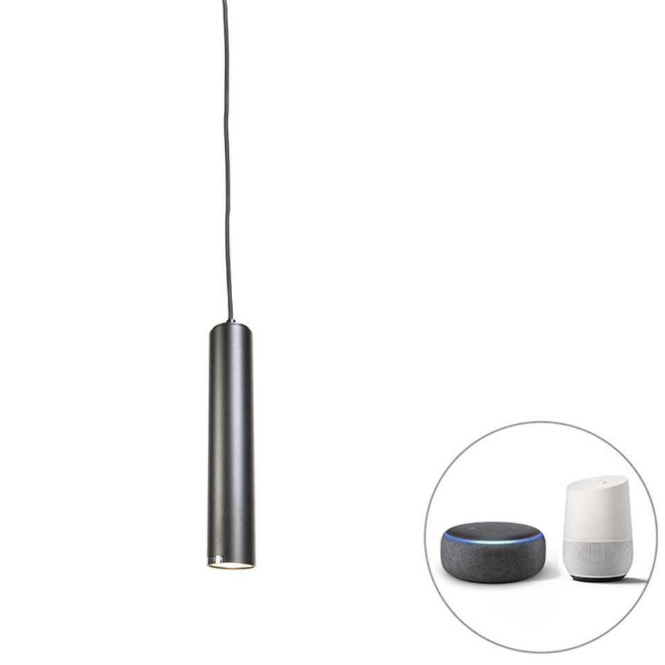 Qazqa Pendelleuchte Tuba, LED wechselbar, GU10, Schwarz, Modern, Stahl, 1-flammig Qazqa Pendelleuchte Tuba, LED wechselbar, GU10, Schwarz, Modern, Stahl, 1-flammig von Qazqa