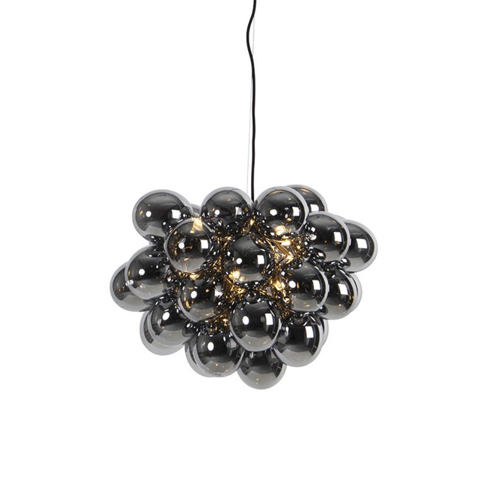 Qazqa Pendelleuchte Uvas, ohne Leuchtmittel, G9, Schwarz, Design, Glas, 8-flammig von Qazqa