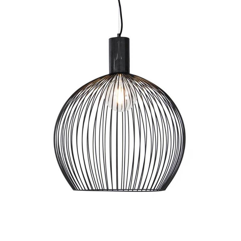 Qazqa Pendelleuchte Wire, LED wechselbar, E27, Schwarz, Modern, Stahl, 1-flammig von Qazqa