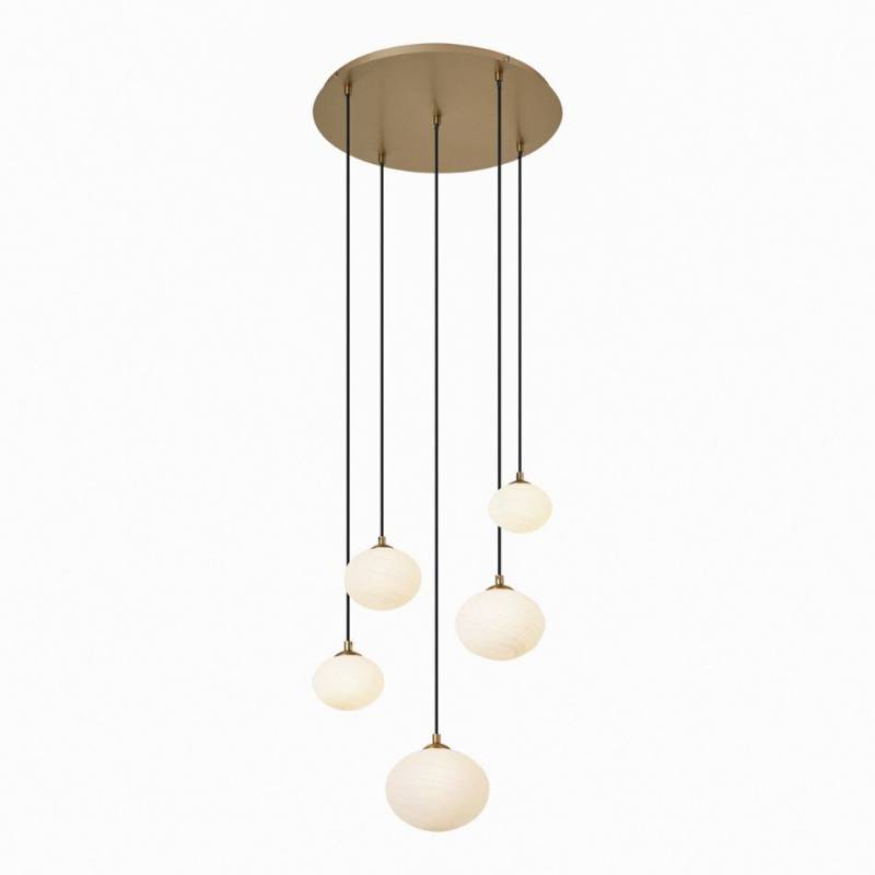 Qazqa Pendelleuchte Yani, ohne Leuchtmittel, G9, Gold, Art Deco, Stahl, 5-flammig Qazqa Pendelleuchte Yani, ohne Leuchtmittel, G9, Gold, Art Deco, Stahl, 5-flammig von Qazqa