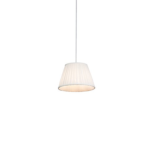 Qazqa - Retro Retro Hängelampe I Pendellampe I Pendelleuchte Creme 25 cm - Plissee I Wohnzimmer I Schlafzimmer - Textil Rund - LED geeignet E27 von Qazqa