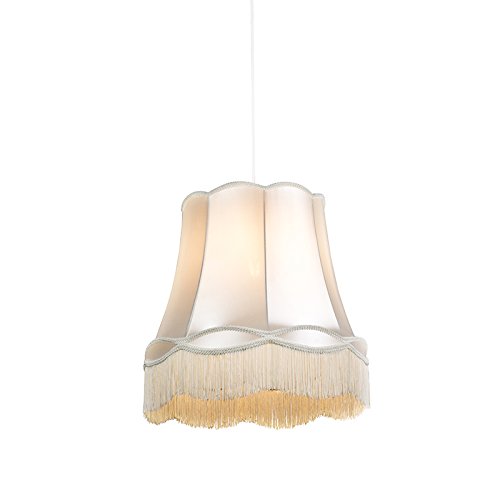 Qazqa - Retro Retro Hängelampe I Pendellampe I Pendelleuchte Creme 45 cm - Granny I Wohnzimmer I Schlafzimmer - Textil Rund - LED geeignet E27 Qazqa - Retro Retro Hängelampe I Pendellampe I Pendelleuchte Creme 45 cm - Granny I Wohnzimmer I Schlafzimmer - Textil Rund - LED geeignet E27 von Qazqa