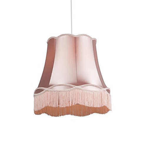 Qazqa - Retro Retro Hängelampe I Pendellampe I Pendelleuchte pink 45 cm - Granny I Wohnzimmer I Schlafzimmer - Textil Rund - LED geeignet E27 von Qazqa
