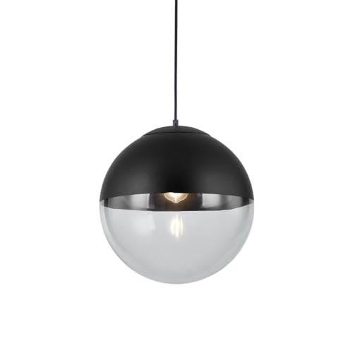 Qazqa - Retro Retro-Hängelampe I Pendellampe I Pendelleuchte schwarz mit klarem Glas 35 cm - Eclipse I Wohnzimmer I Schlafzimmer - Kugel I Kugelförmig - LED geeignet E27 Qazqa - Retro Retro-Hängelampe I Pendellampe I Pendelleuchte schwarz mit klarem Glas 35 cm - Eclipse I Wohnzimmer I Schlafzimmer - Kugel I Kugelförmig - LED geeignet E27 von Qazqa