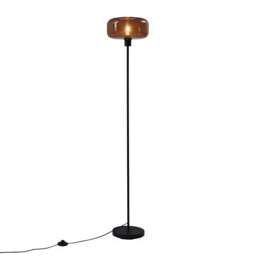 Qazqa - Retro Retro Stehleuchte I Stehlampe I Standleuchte I Lampe I Leuchte Schwarz mit Bronzeglas - Bizle I Wohnzimmer I Schlafzimmer - Rund - LED geeignet E27 Qazqa - Retro Retro Stehleuchte I Stehlampe I Standleuchte I Lampe I Leuchte Schwarz mit Bronzeglas - Bizle I Wohnzimmer I Schlafzimmer - Rund - LED geeignet E27 von Qazqa