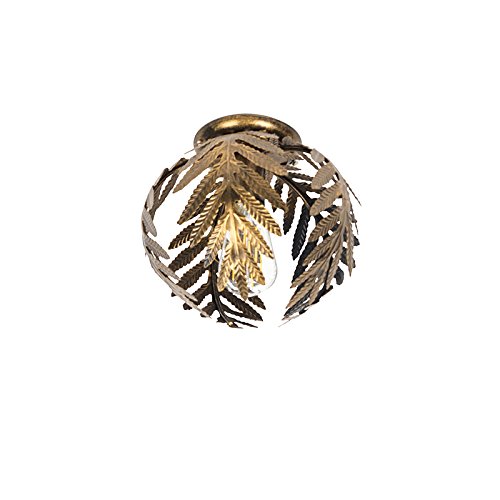 Qazqa - Retro Vintage Deckenleuchte I Deckenlampe I Lampe I Leuchte Gold I Messing 24 cm - Botanica I Wohnzimmer I Schlafzimmer - Stahl Rund I Organisch - LED geeignet E27 Qazqa - Retro Vintage Deckenleuchte I Deckenlampe I Lampe I Leuchte Gold I Messing 24 cm - Botanica I Wohnzimmer I Schlafzimmer - Stahl Rund I Organisch - LED geeignet E27 von Qazqa