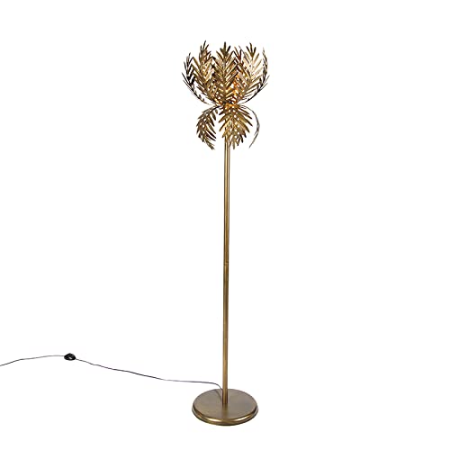 Qazqa - Retro Vintage Stehlampe Gold I Messing - Botanica Simplo I Wohnzimmer I Schlafzimmer - Stahl Länglich - LED geeignet E27 Qazqa - Retro Vintage Stehlampe Gold I Messing - Botanica Simplo I Wohnzimmer I Schlafzimmer - Stahl Länglich - LED geeignet E27 von Qazqa