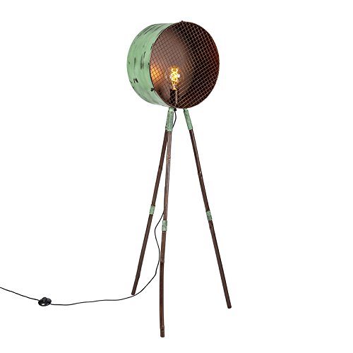 Qazqa - Retro Weinlesestehlampe auf Bambusstativgrün mit Kupfer - Fass I Wohnzimmer I Schlafzimmer - Stahl Rund - LED geeignet E27 Qazqa - Retro Weinlesestehlampe auf Bambusstativgrün mit Kupfer - Fass I Wohnzimmer I Schlafzimmer - Stahl Rund - LED geeignet E27 von Qazqa