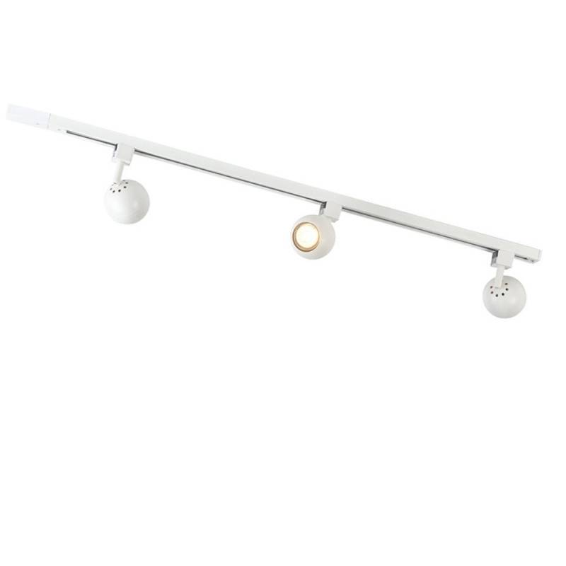 Qazqa Schienensystem-Sets Gissi, 100 cm, (1-tlg), GU10, Weiß, Modern, Aluminium, Deckenstrahler 3-flammig von Qazqa