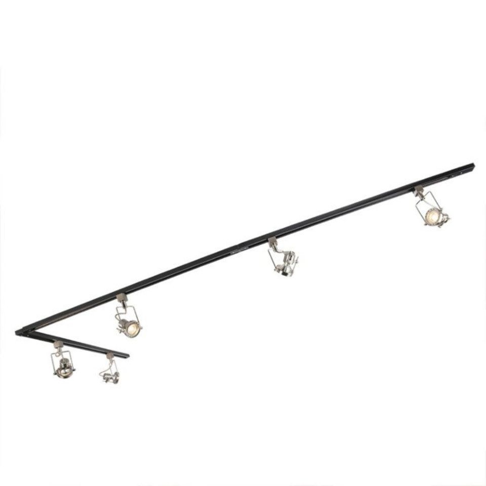 Qazqa Schienensystem-Sets Iconic suplux, 286 cm, (1-tlg), GU10, Schwarz, Modern, Stahl, Deckenstrahler 5-flammig von Qazqa