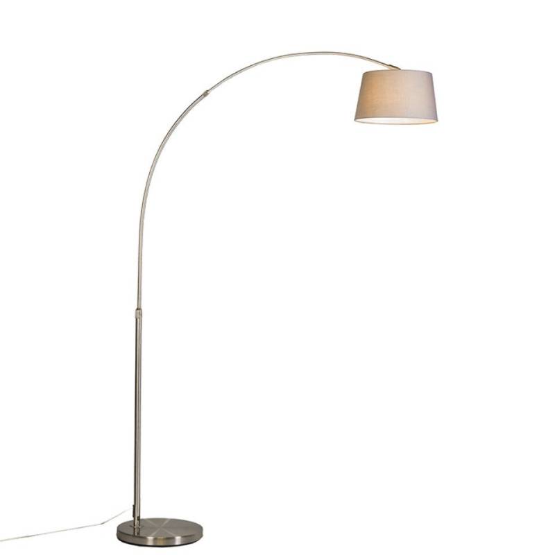 Qazqa Stehlampe Arc, LED wechselbar, E27, Grau, Modern, Stahl, 1-flammig Qazqa Stehlampe Arc, LED wechselbar, E27, Grau, Modern, Stahl, 1-flammig von Qazqa