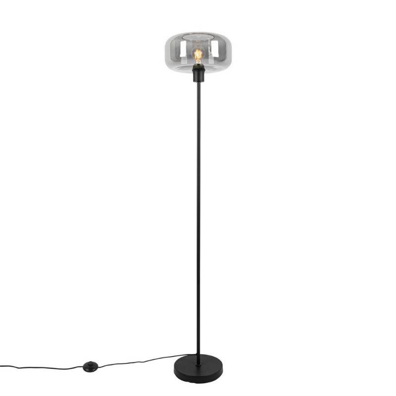 Qazqa Stehlampe Bizle, ohne Leuchtmittel, E27, Grau, Art Deco, Glas, 1-flammig von Qazqa