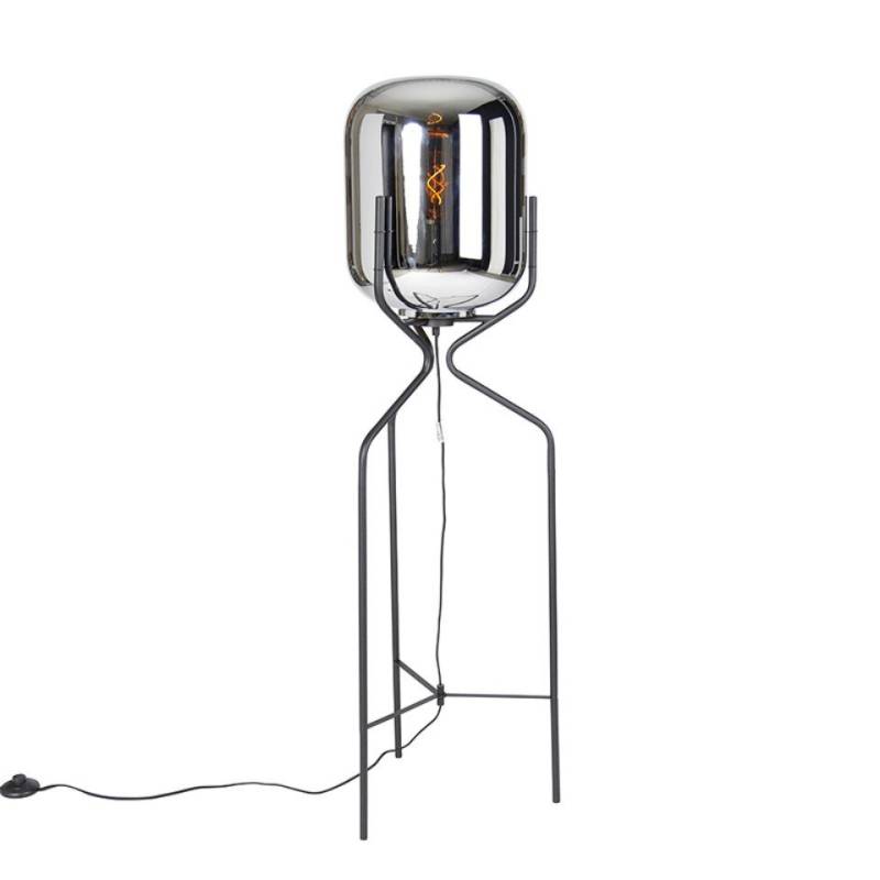 Qazqa Stehlampe Bliss, ohne Leuchtmittel, E27, Schwarz, Design, Glas, 1-flammig von Qazqa