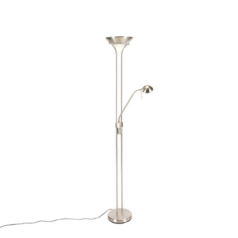 Qazqa Stehlampe Diva, LED fest integriert, (nicht austauschbare) LED, Stahl, Modern, Stahl, 1-flammig von Qazqa