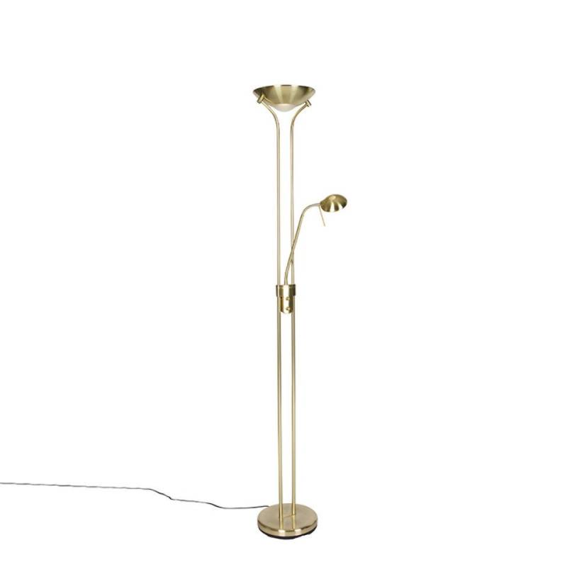 Qazqa Stehlampe Diva, LED fest integriert, (nicht austauschbare) LED, Gold/Messing, Modern, Stahl, 1-flammig von Qazqa