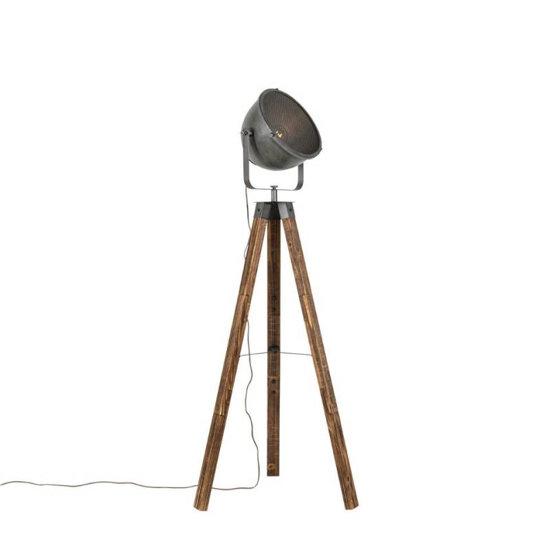 Qazqa Stehlampe Emado, ohne Leuchtmittel, E27, Grau, Industrie, Stahl, 1-flammig von Qazqa