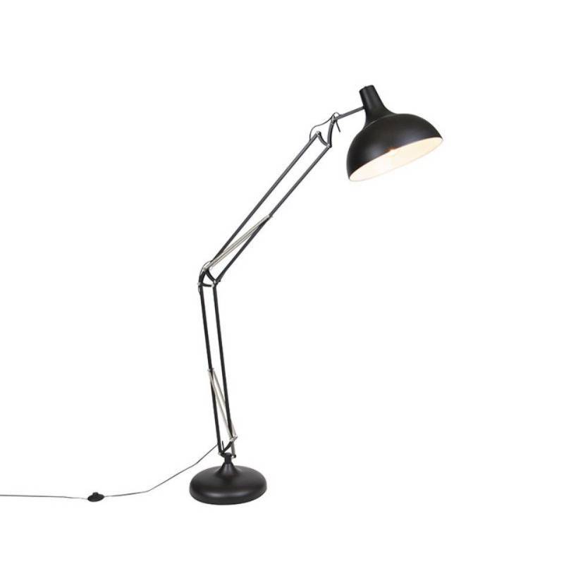 Qazqa Stehlampe Hobby fl, LED wechselbar, E27, Schwarz, Retro, Stahl, 1-flammig von Qazqa