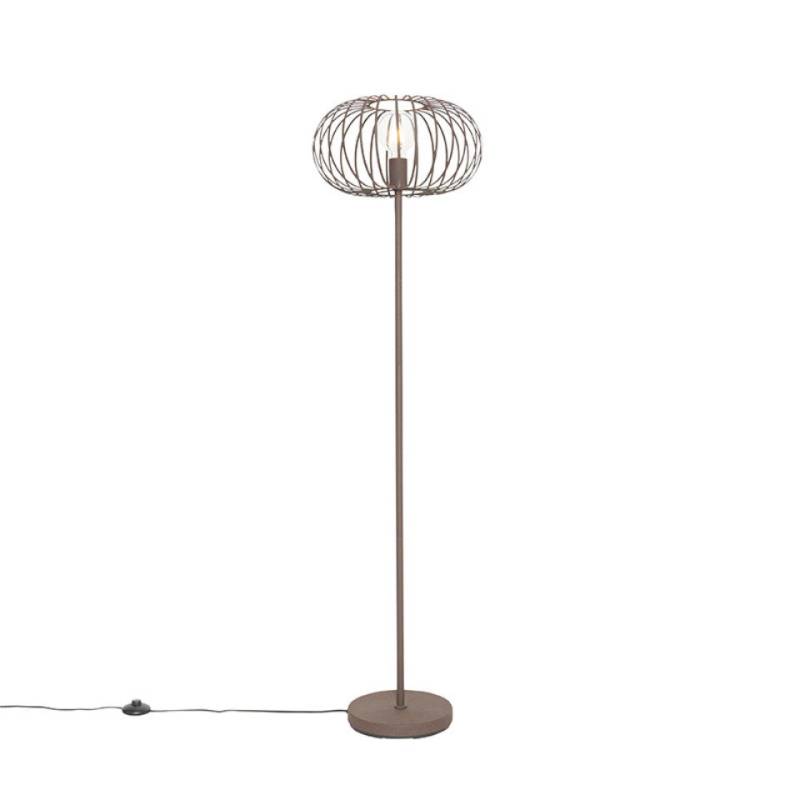 Qazqa Stehlampe Johanna, ohne Leuchtmittel, E27, Rostbraun, Design, Stahl, 1-flammig von Qazqa