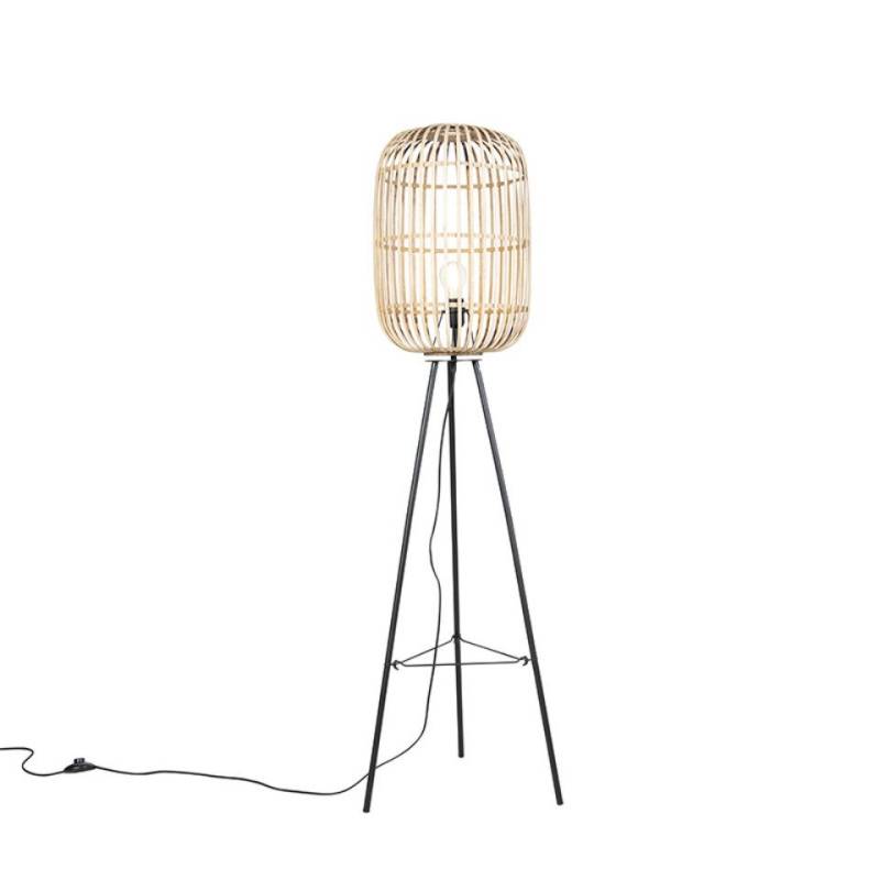 Qazqa Stehlampe Manila, LED wechselbar, E27, Beige, Landhaus, Rattan, 1-flammig Qazqa Stehlampe Manila, LED wechselbar, E27, Beige, Landhaus, Rattan, 1-flammig von Qazqa