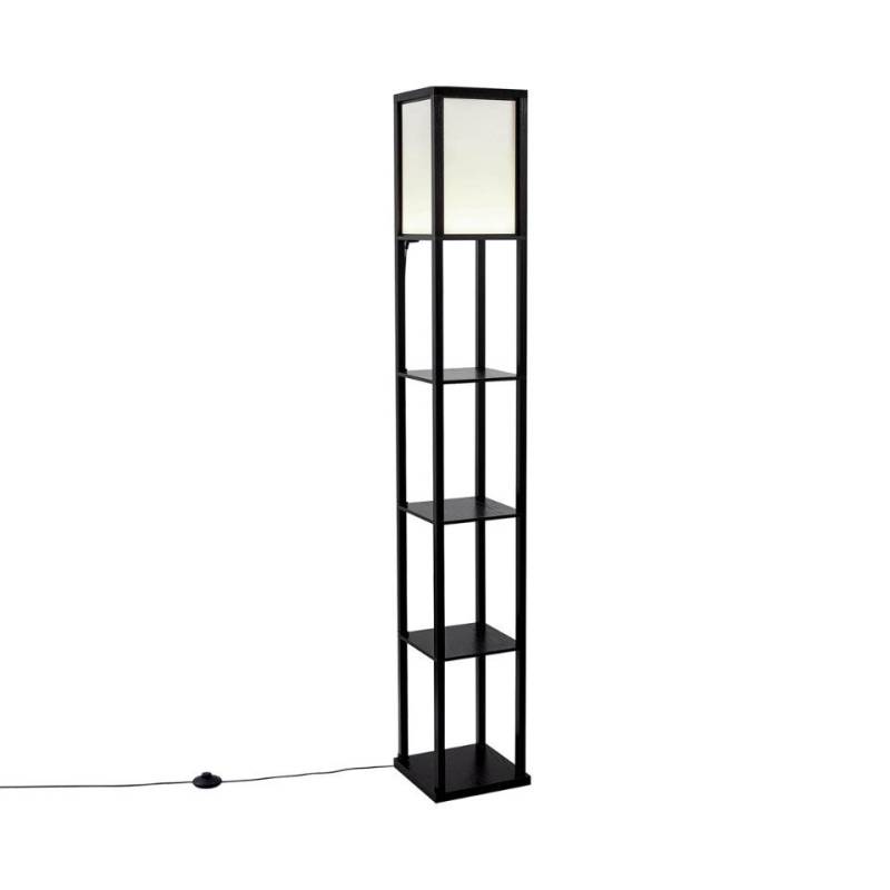Qazqa Stehlampe Nea, LED fest integriert, (nicht austauschbare) LED, Schwarz, Design, Holz, 1-flammig von Qazqa
