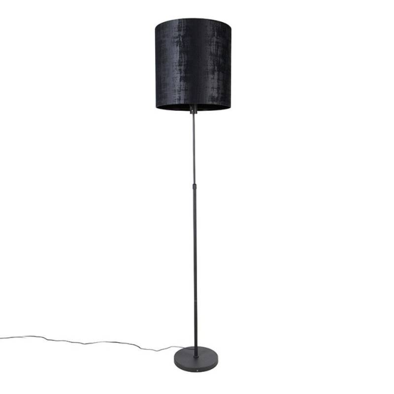 Qazqa Stehlampe Parte, ohne Leuchtmittel, E27, Schwarz, Modern, Textil, 1-flammig von Qazqa
