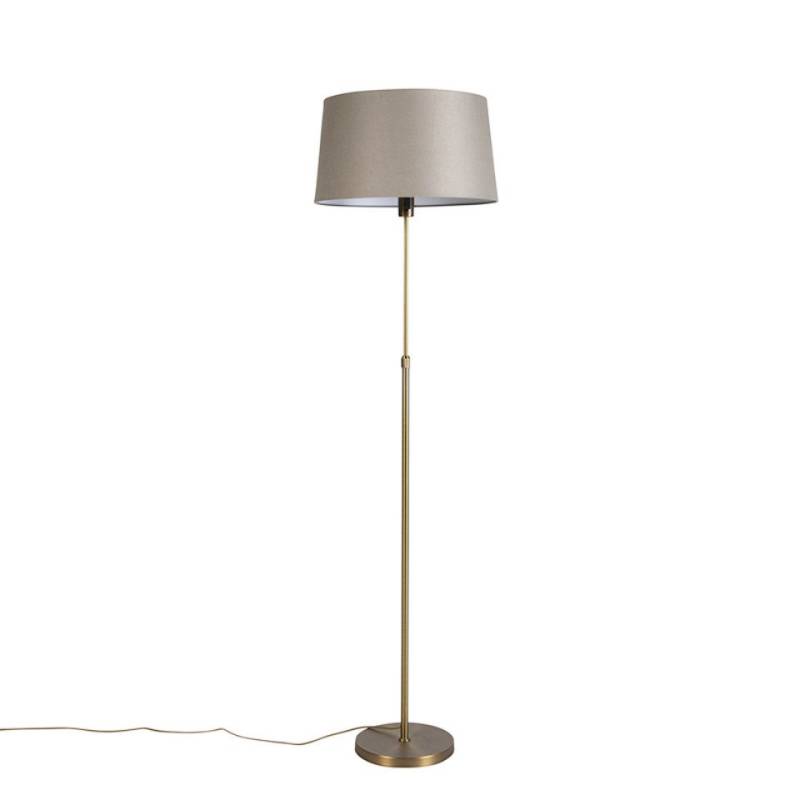 Qazqa Stehlampe Parte fl, ohne Leuchtmittel, E27, Taupe, Landhaus / Rustikal, Stahl, 1-flammig von Qazqa