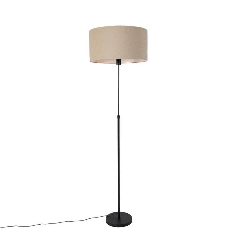 Qazqa Stehlampe Parte stof, ohne Leuchtmittel, E27, Schwarz, Design, Stahl, 1-flammig von Qazqa