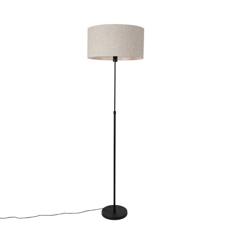 Qazqa Stehlampe Parte stof, ohne Leuchtmittel, E27, Schwarz, Design, Stahl, 1-flammig von Qazqa