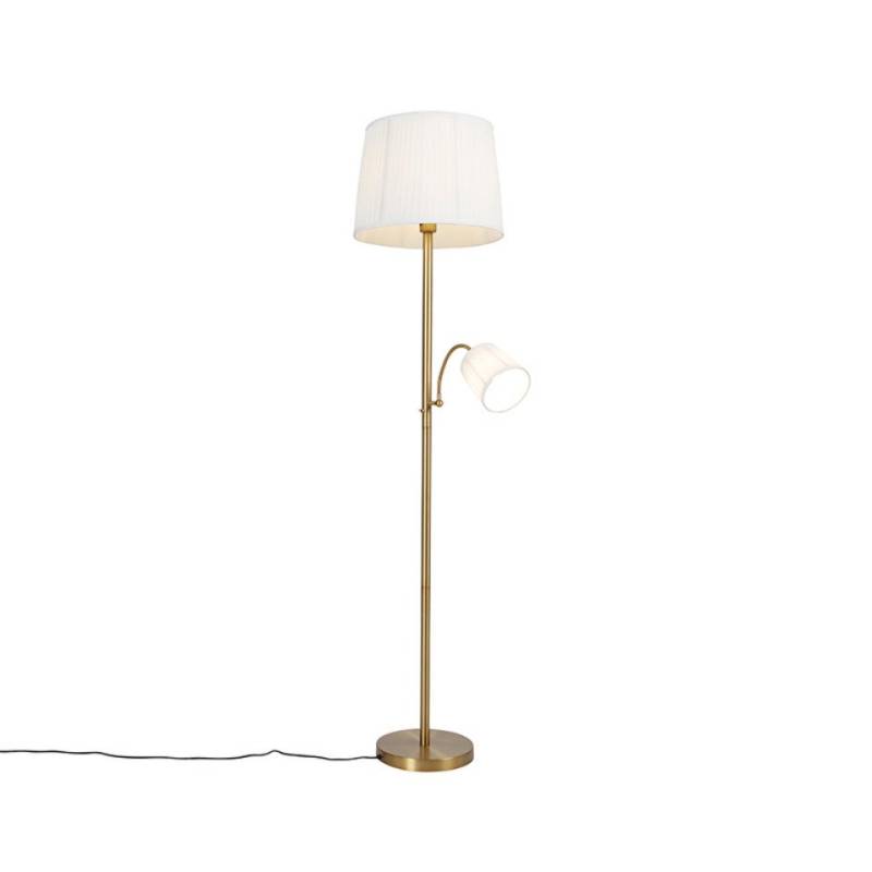 Qazqa Stehlampe Retro, ohne Leuchtmittel, E27, Bronze, Klassisch / Antik, Stahl, 1-flammig von Qazqa
