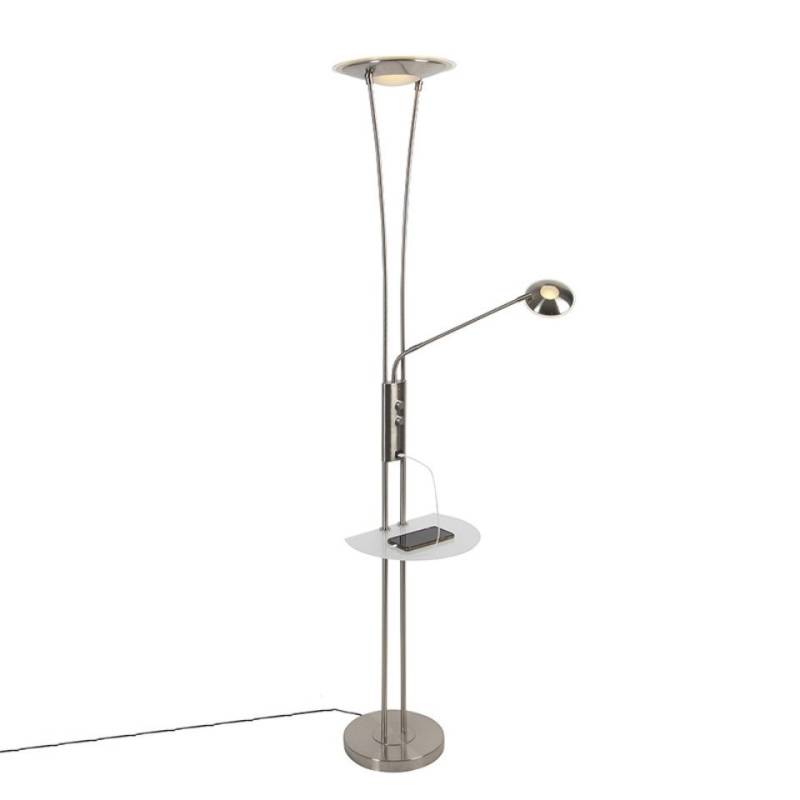 Qazqa Stehlampe Sevilla, LED fest integriert, (nicht austauschbare) LED, Stahl, Modern, Stahl, 1-flammig von Qazqa