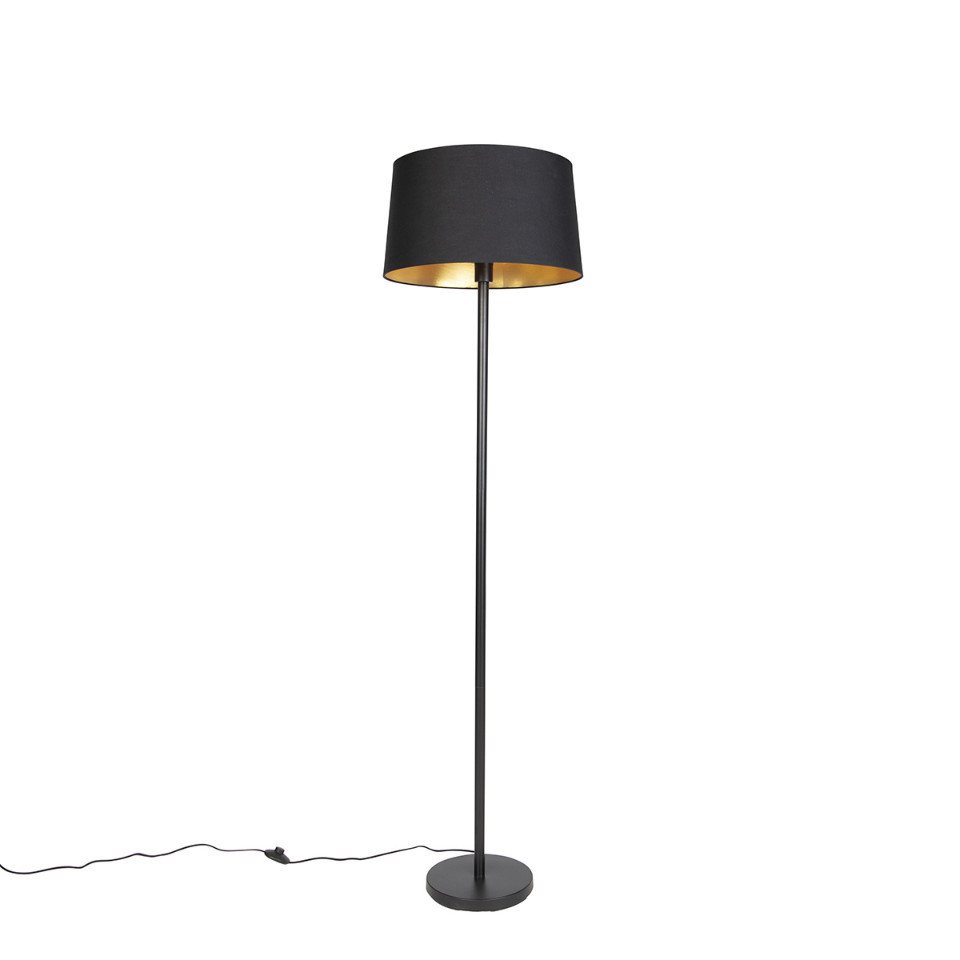 Qazqa Stehlampe Simplo, LED wechselbar, E27, Schwarz, Modern, Textil, 1-flammig Qazqa Stehlampe Simplo, LED wechselbar, E27, Schwarz, Modern, Textil, 1-flammig von Qazqa