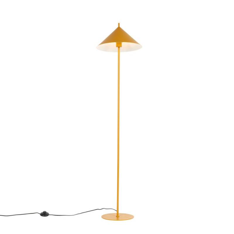 Qazqa Stehlampe Triangolo, ohne Leuchtmittel, E27, Gelb, Design, Stahl, 1-flammig von Qazqa