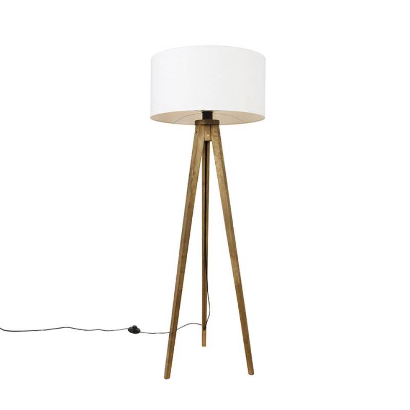 Qazqa Stehlampe Tripod_classic, ohne Leuchtmittel, E27, Weiß, Landhaus, Holz, 1-flammig Qazqa Stehlampe Tripod_classic, ohne Leuchtmittel, E27, Weiß, Landhaus, Holz, 1-flammig von Qazqa