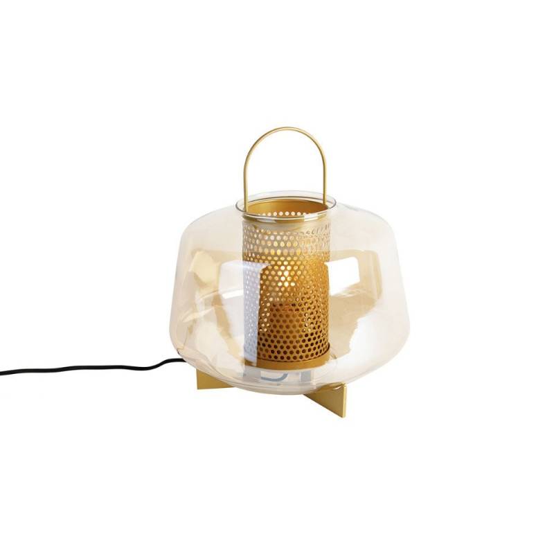 Qazqa Tischleuchte Kevin, ohne Leuchtmittel, E27, Gold/Messing, Art Deco, Glas, 1-flammig von Qazqa