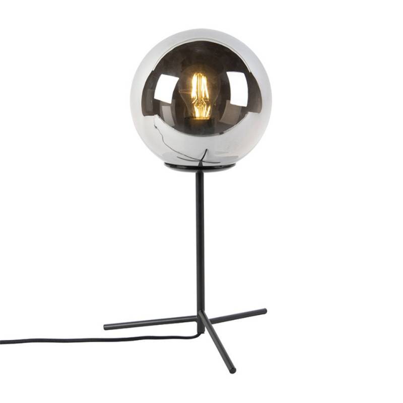Qazqa Tischleuchte Pallon, ohne Leuchtmittel, E27, Silber, Art Deco, Glas, 1-flammig von Qazqa