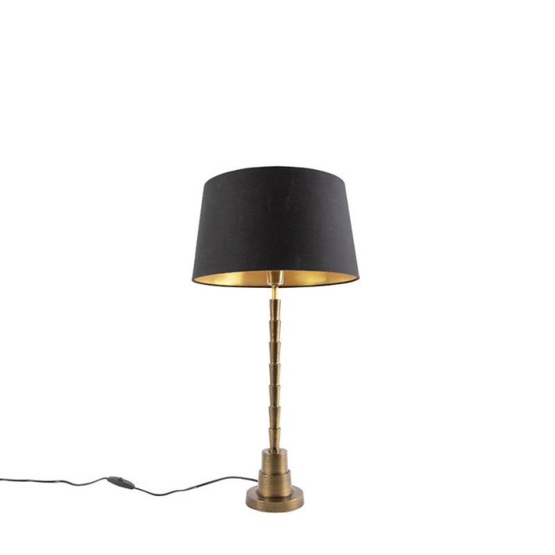 Qazqa Tischleuchte Pisos, ohne Leuchtmittel, E27, Schwarz, Art Deco, Aluminium, 1-flammig von Qazqa