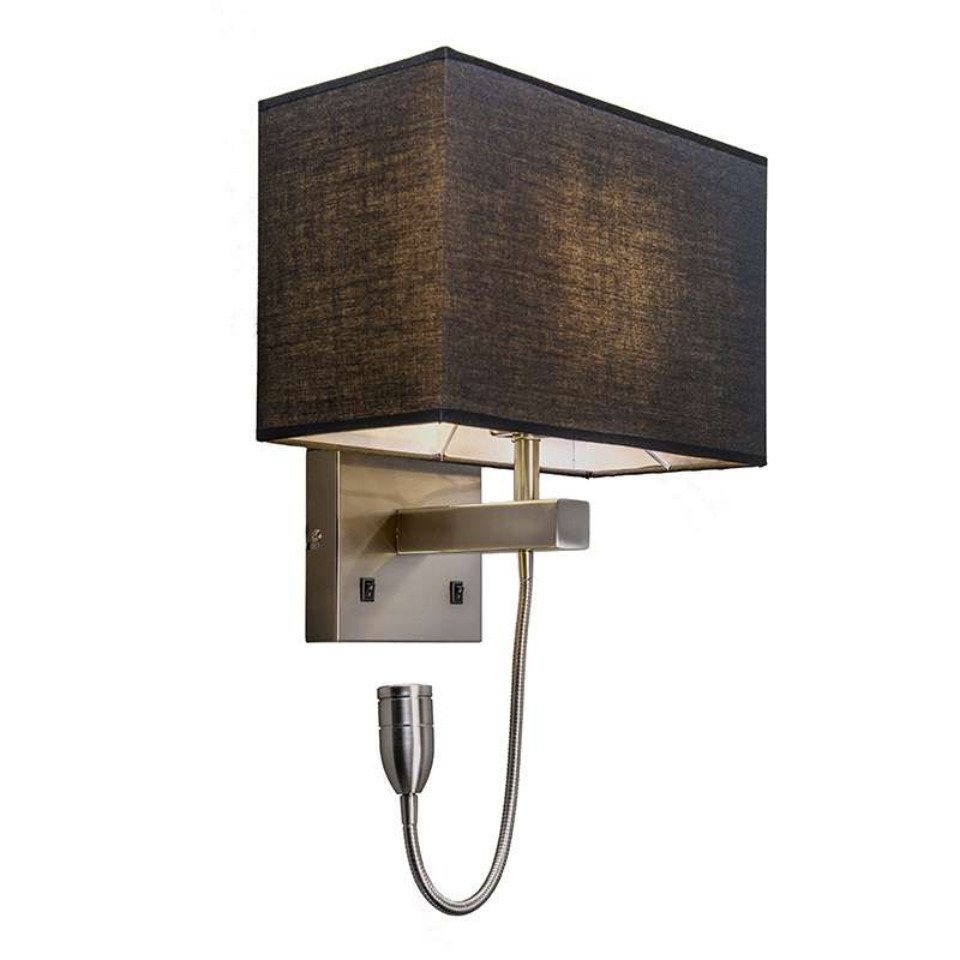 Qazqa Wandleuchte Bergamo, LED wechselbar, E27, Schwarz, Modern, Stahl, 1-flammig Qazqa Wandleuchte Bergamo, LED wechselbar, E27, Schwarz, Modern, Stahl, 1-flammig von Qazqa