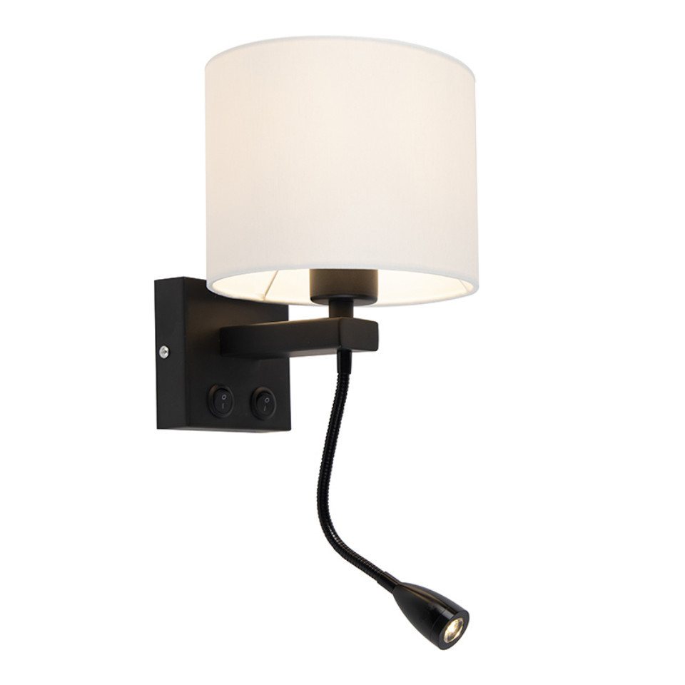 Qazqa Wandleuchte Brescia combi, LED wechselbar, E27, Schwarz, Modern, Stahl, 1-flammig Qazqa Wandleuchte Brescia combi, LED wechselbar, E27, Schwarz, Modern, Stahl, 1-flammig von Qazqa