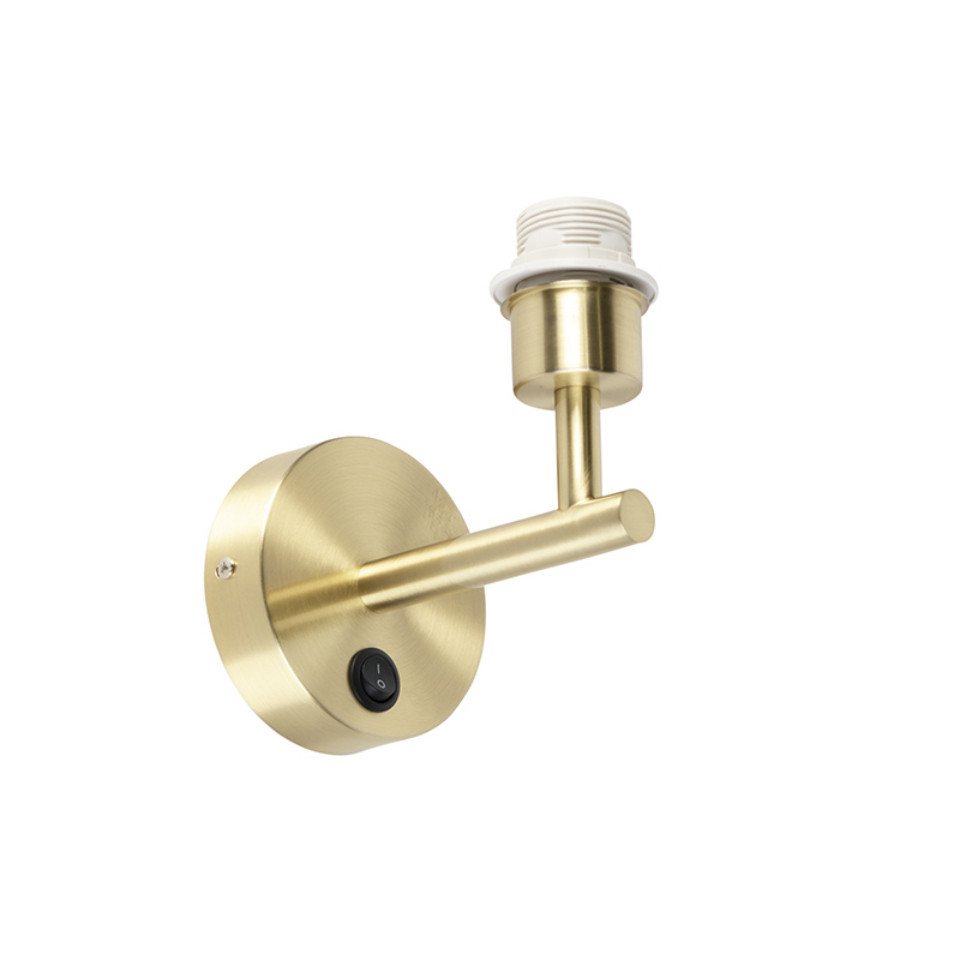 Qazqa Wandleuchte Combi, ohne Leuchtmittel, E27, Gold/Messing, Modern, Stahl, 1-flammig von Qazqa