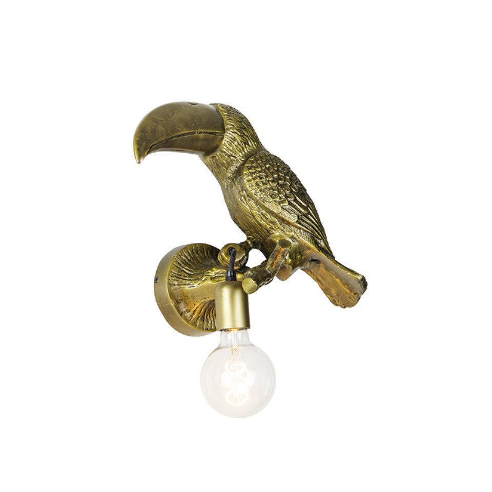 Qazqa Wandleuchte Wl-animal, ohne Leuchtmittel, E27, Gold/Messing, Landhaus, Aluminium, 1-flammig von Qazqa
