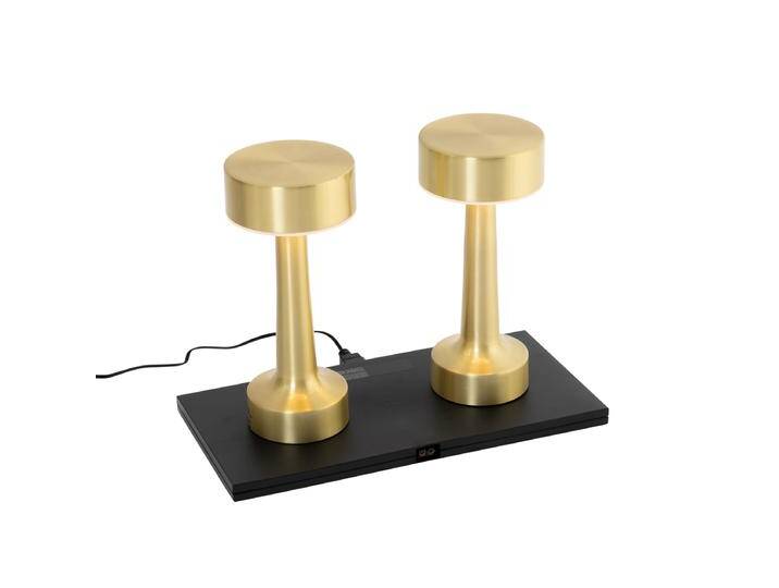 Set mit 2 goldenen RGBW-wiederaufladbaren Tischlampen - Isobel Set mit 2 goldenen RGBW-wiederaufladbaren Tischlampen - Isobel von Qazqa